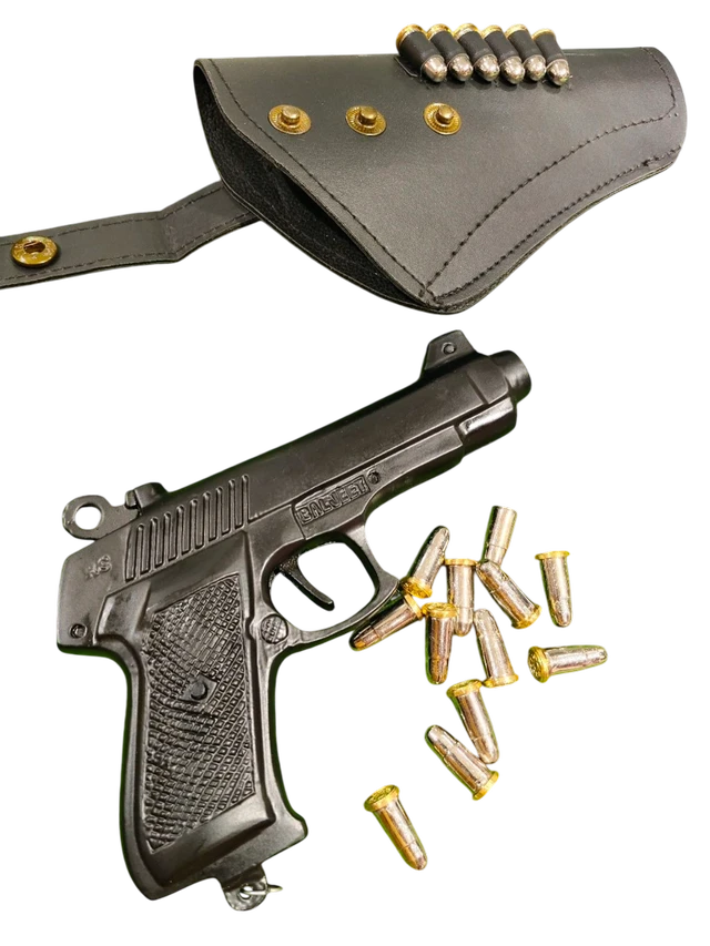 Kehar 9mm Cork Gun | Kahar Sound Cork Gun Matt Black Edition With Cover And 6 Dummy Bullets - Black