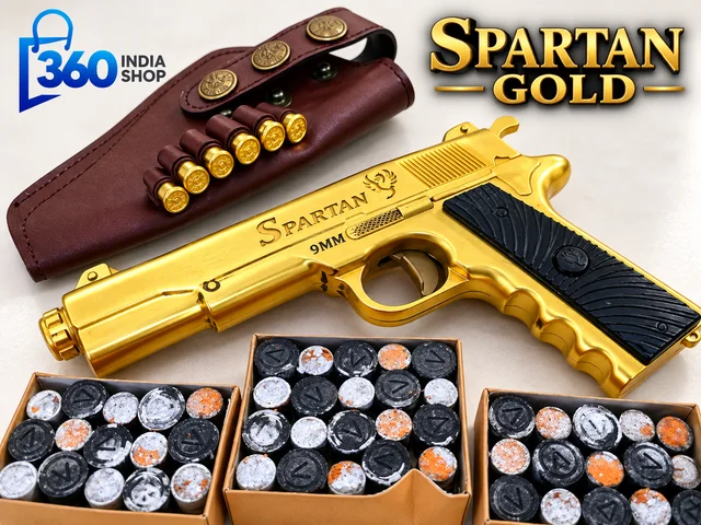 Spartan Gold Cork Gun Combo With 6 Golden Dummy Bullets - Gold