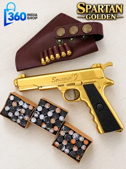 Spartan Gold Cork Gun Combo With 6 Golden Dummy Bullets - Gold