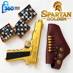 Spartan Gold Cork Gun Combo With 6 Golden Dummy Bullets - Gold
