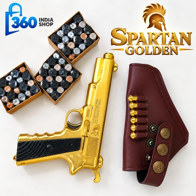 Spartan Gold Cork Gun Combo With 6 Golden Dummy Bullets - Gold