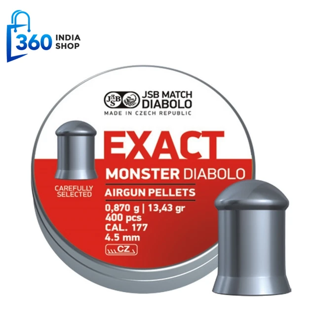 JSB EXACT MONSTER .177 CAL, 13.43 GRAINS, 4.50MM, CYLINDRICAL, 400CT