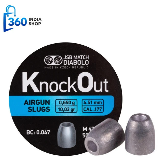 JSB KnockOut Slug 0.177 Cal, 10.03gr, 500ct
