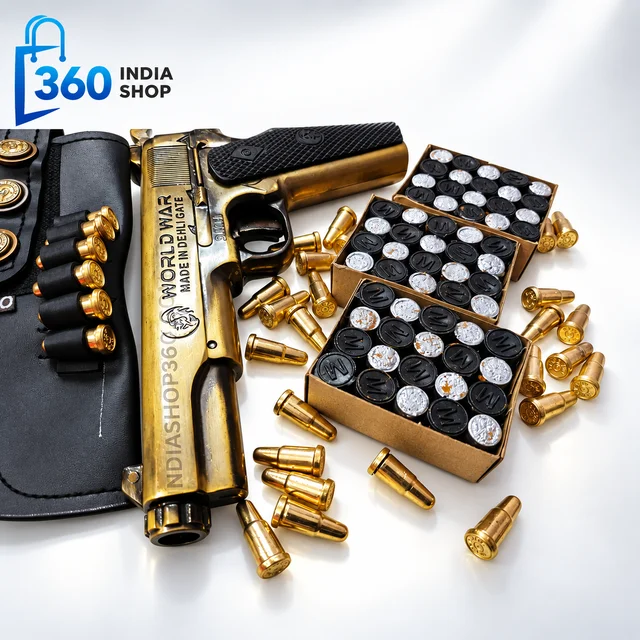World War Brass Sound Cork Gun With Dummy Golden Bullets
