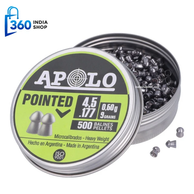 Apolo Pointed AirGun Pellets .177 / 4.5 mm, 500 pcs 0.60g/9.0gr