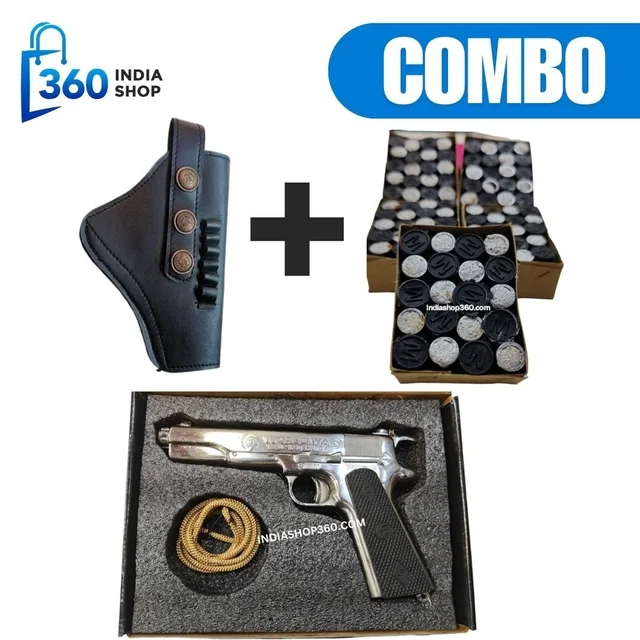 World War Silver Sound Gun | Combo Price | Cork Gun For Diwali & Other Occassions - Silver