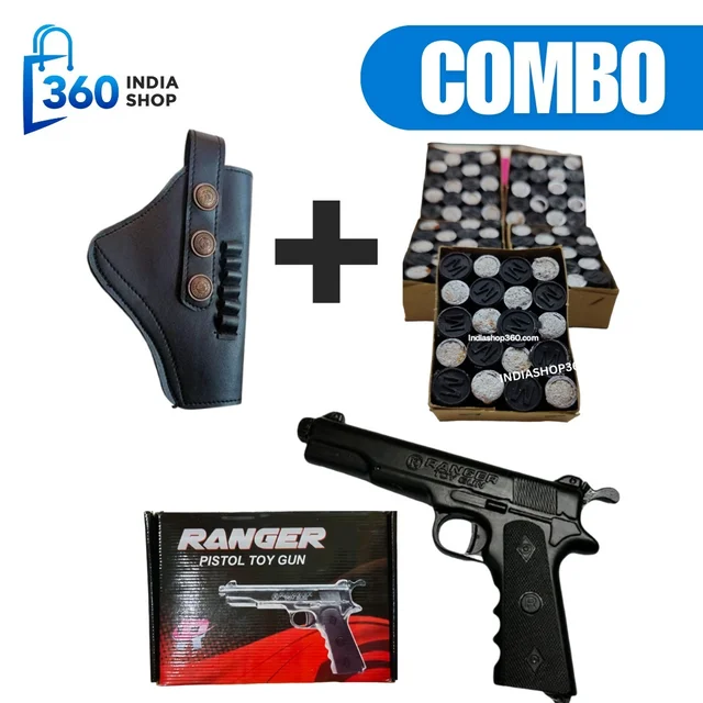 Ranger Black Sound Gun COMBO | Gun + 3 Box Cork + Cover | Ranger Sound Cork Gun - Black