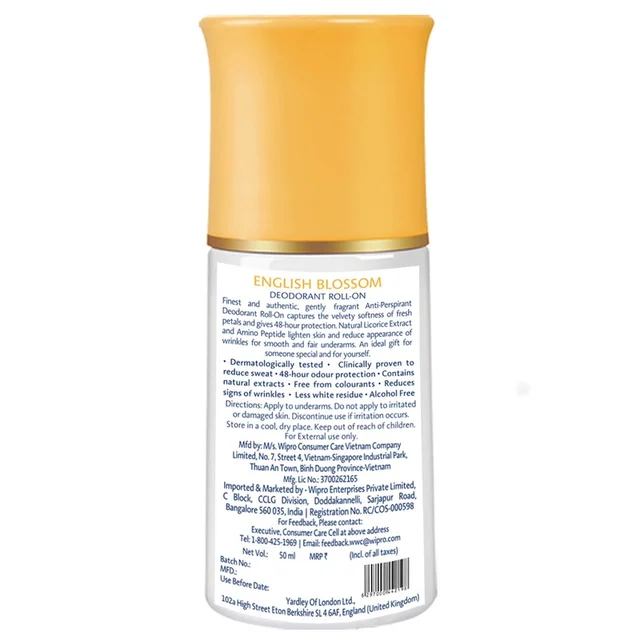 Yardley English Blossom Roll-On - 50ml
