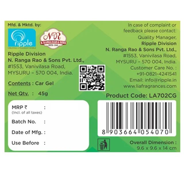 Lia Car Citric Tango Freshener Gel - 45g