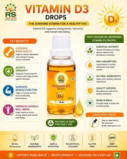 R S AYURVEDA Vitamin D3 - Web Orange, 30 Ml.