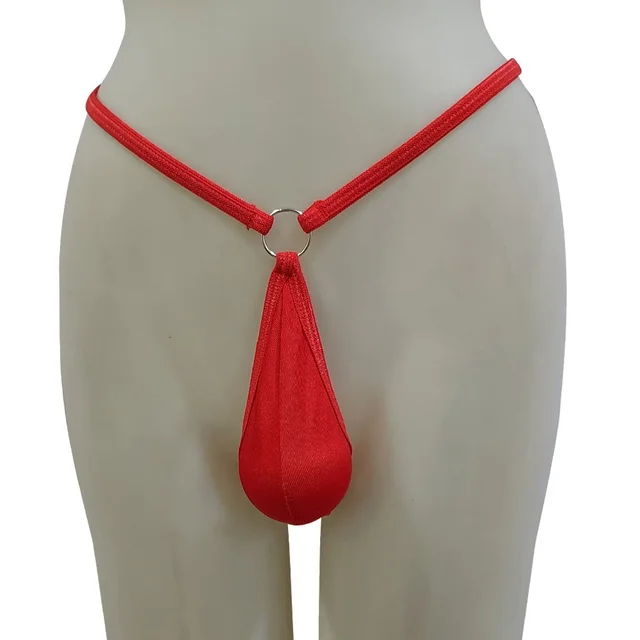Men Sling Pouch Ring G String Underwear - Free, Red, Free Size Functional Pouch