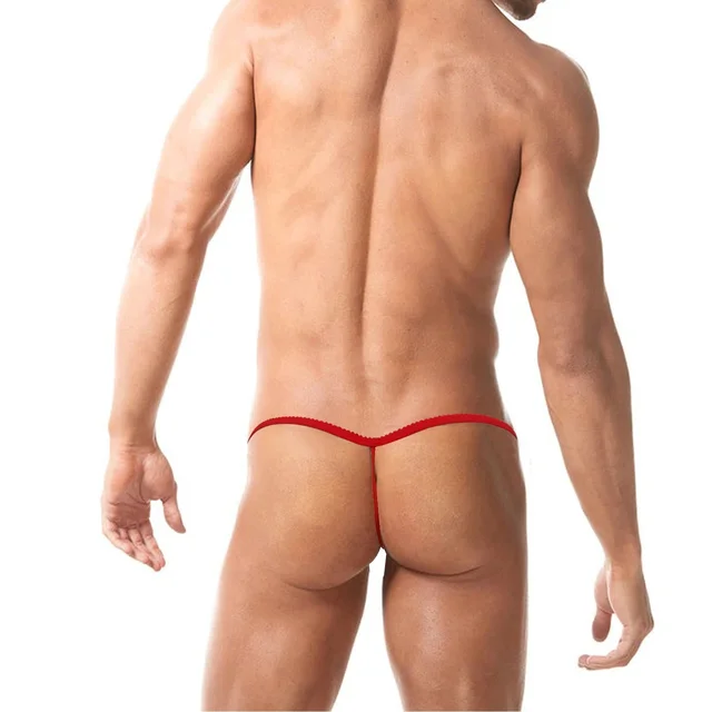 Men Fancy Fun Elephant Man G String - Free, Red, Free size