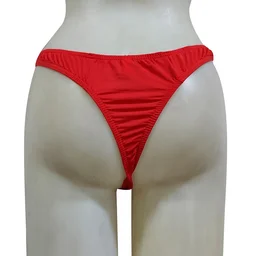 Men Fancy Red Thong Underwear - Free, Red, Side Locks Open
