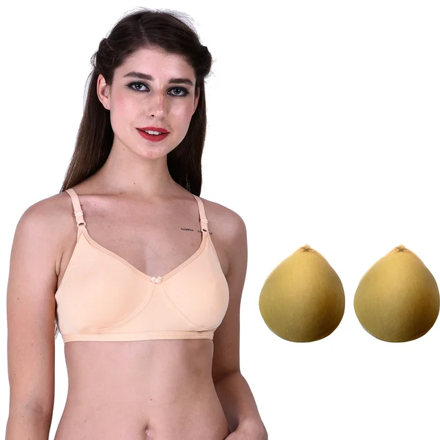 Cross Dress Mastectomy Cancer Pocket Cotton Bra With 2 Micro Fiber Adjustable Pads - 36