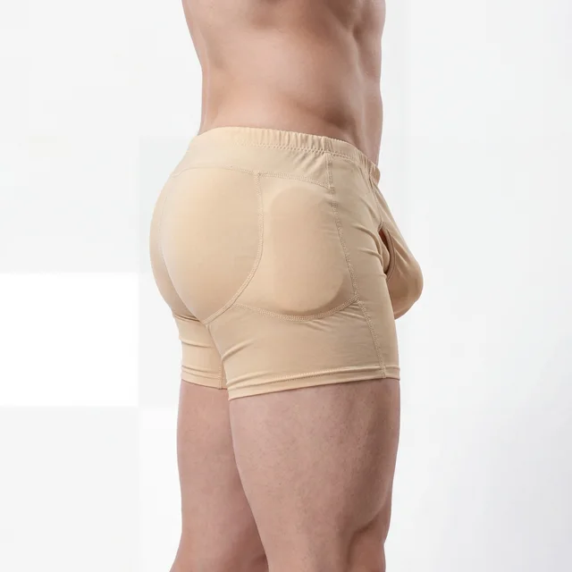 Men Hip Buttock Shape U Up Underwear - Fits 36,38,40,42 Inches Waist, Beige