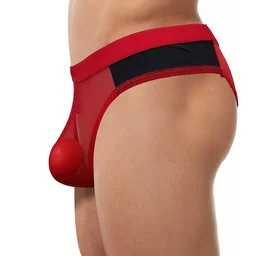 Men Fancy Net Trans Underwear - Free, Red, Free Size