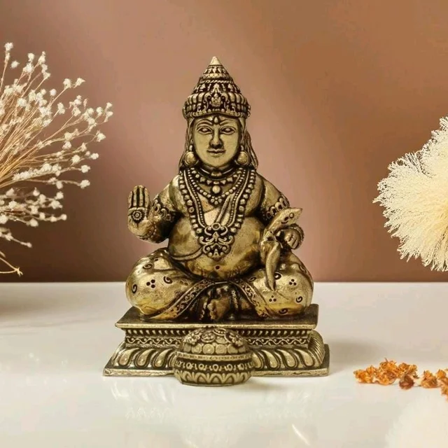 Brass Lord Dhan Kuber Statue- God of Wealth