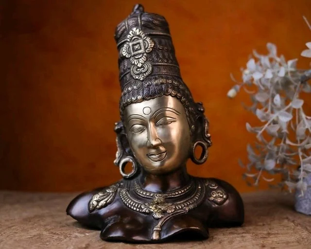 Brass Goddess Parvati / Uma Head