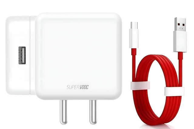 Xykos 80W SUPERVOOC Charger with Type C Cable 100 cm Compatible with OnePlus, Infinix, Realme, Redmi, Nothing, Oppo, & Other Smartphones | C Type Charger Supports Dash,Warp, Vooc, 80 w Charger, White
