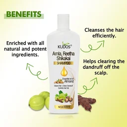 KUDOS AYURVEDA Amla,Reetha Shikakai Shampoo - Kudos - 500ML