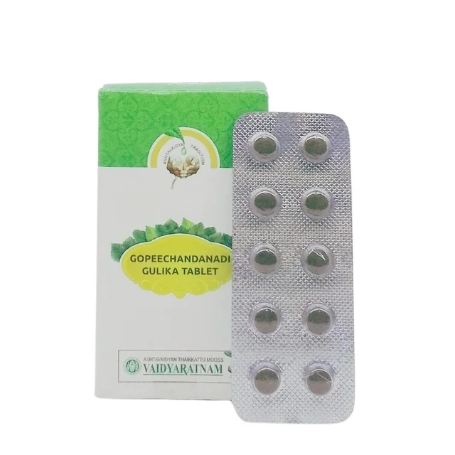 VAIDYARATHNAM Gopeechandanadi Gulika Tablet - Vaidyaratnam - 10 Tablets