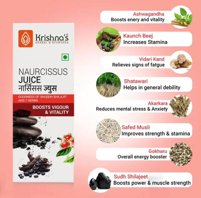 Krishna Naurcissus Juice for Fatigue - 1000ml