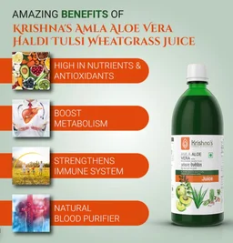 Krishna Amla Aloe Vera Wheat grass Haldi Tulsi Juice - 1000ml