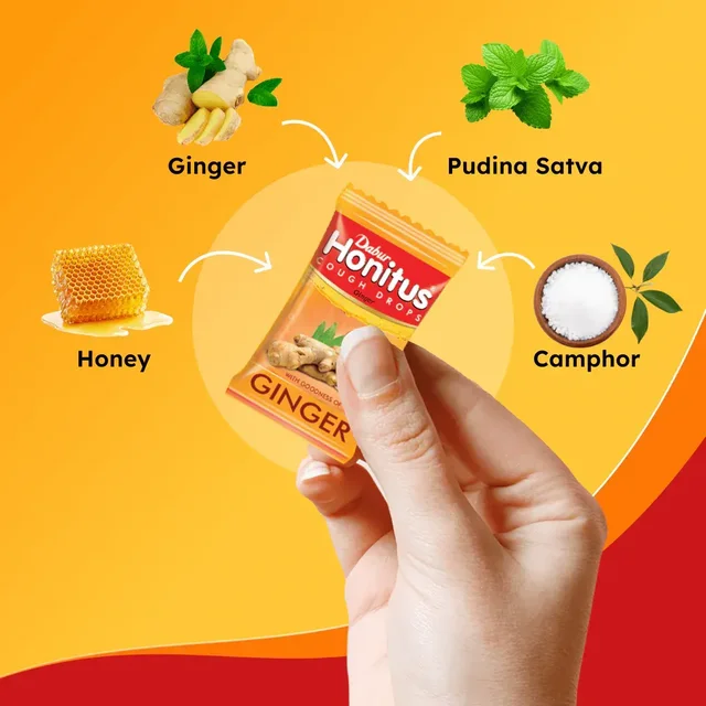 DABUR INDIA LIMITED Honitus Cough Drops Ginger - Dabur - 100Tablet