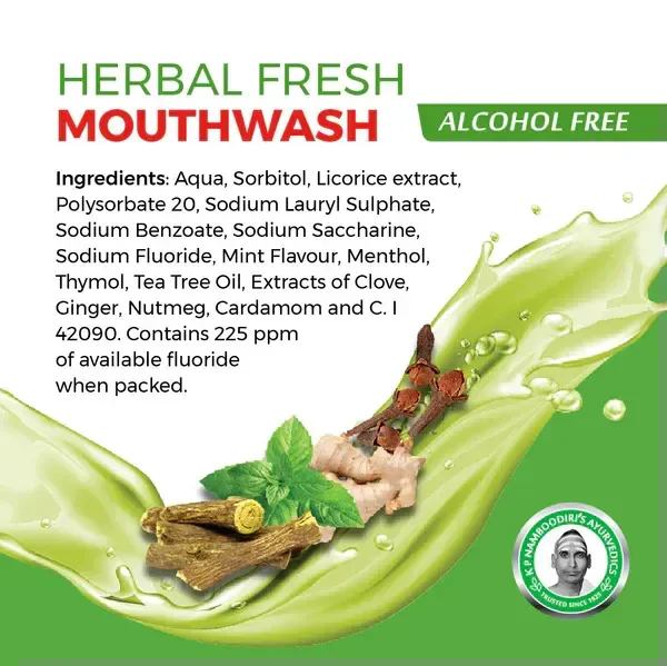 K.P.NAMBOORDIRI Herbal Fresh Mouthwash - K.P.Namboodari'S - 100ml