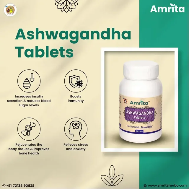 AMRITA DRUGS Ashwagandha Tablet - Amrita - 60 Tablet
