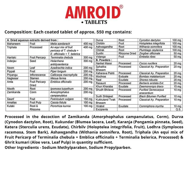 AIMIL PHARMACEUTICAL Amroid Tablets - Aimil - 30 Tablet
