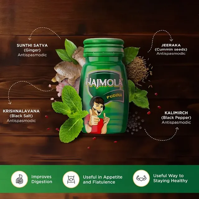 DABUR INDIA LIMITED Hajmola Pudina Tablet - Dabur - 120Tablet