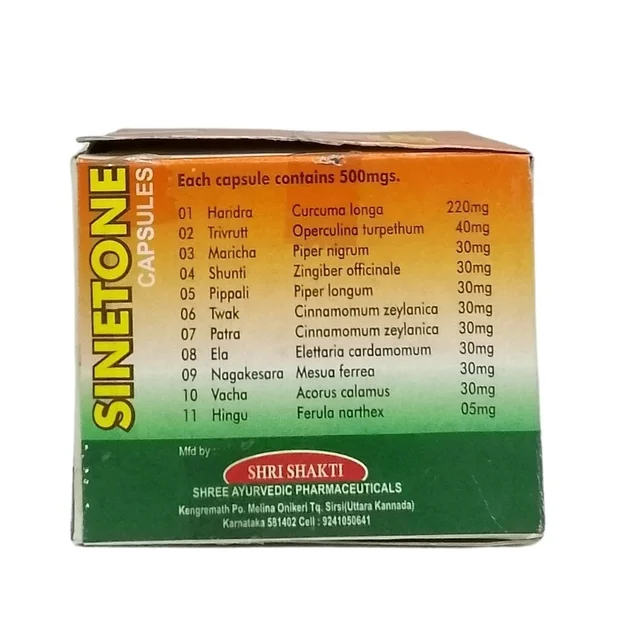 SHREE SHAKTI Sinetone Capsule - Shree Shakti - 100 Capsules