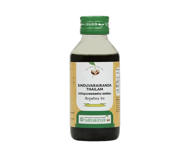 VAIDYARATHNAM Sinduvarairandam Tail - Vaidyaratnam - 100Ml