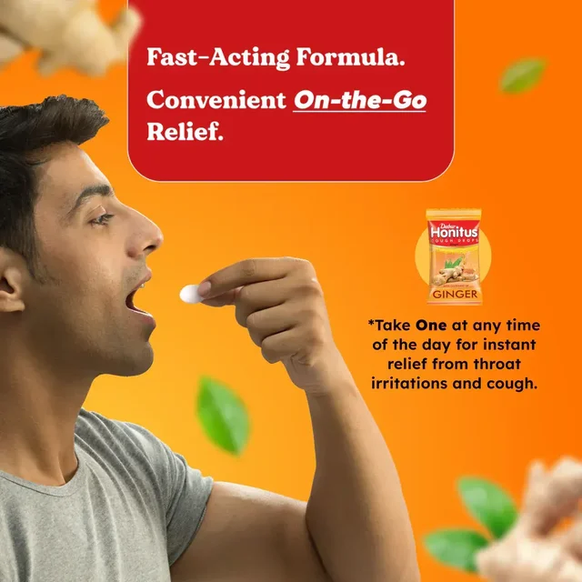 DABUR INDIA LIMITED Honitus Cough Drops Ginger - Dabur - 100Tablet