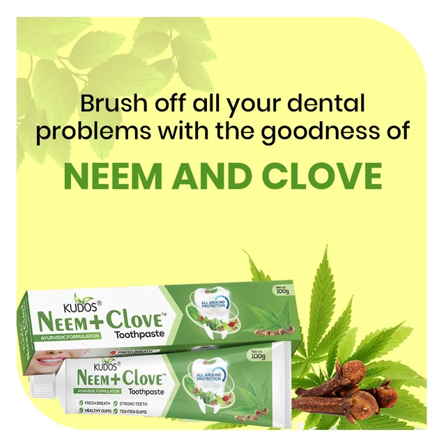 KUDOS AYURVEDA Neem Clove Toothpaste - Kudos - 100Gm