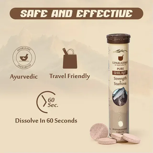 MANKIND PHARMA Pure Shilajit Effervescent - Upkarma - 20Tablets