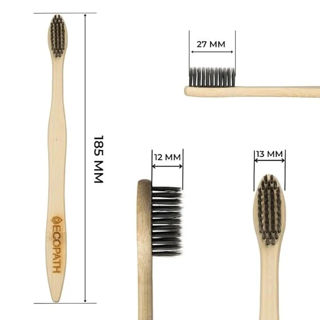 PINNACLE INNOVATORY Ecopath Charcoal Wooden Tooth Brush - Pinnacle Innovatory - 1