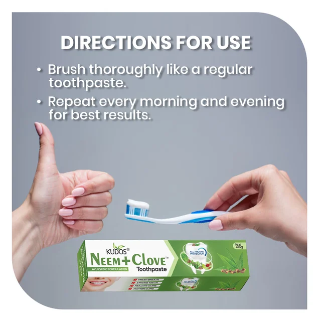 KUDOS AYURVEDA Neem Clove Toothpaste - Kudos - 100Gm