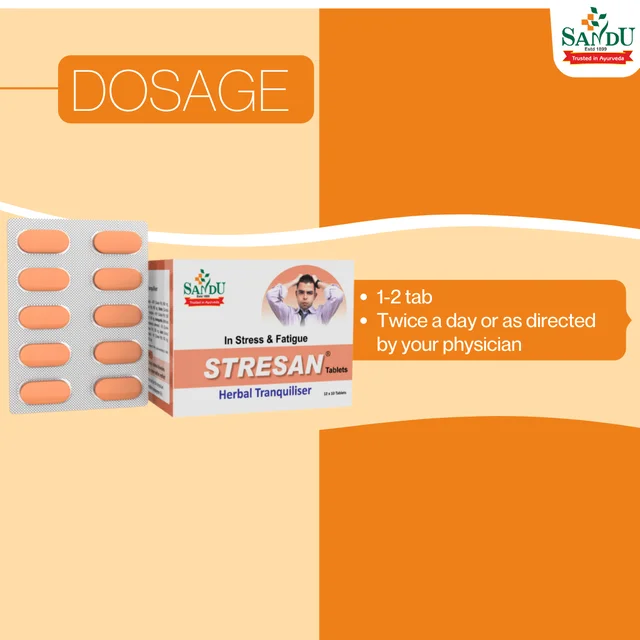 SANDU BROTHERS Stresan Tablet - Sandu - 10 Tablets