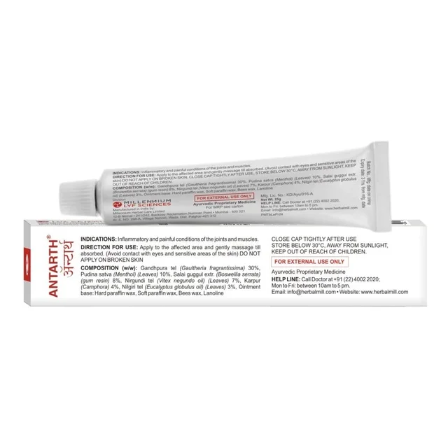 MILLENNIUM HERBALS Antarth Ointment - Millennium - 25g