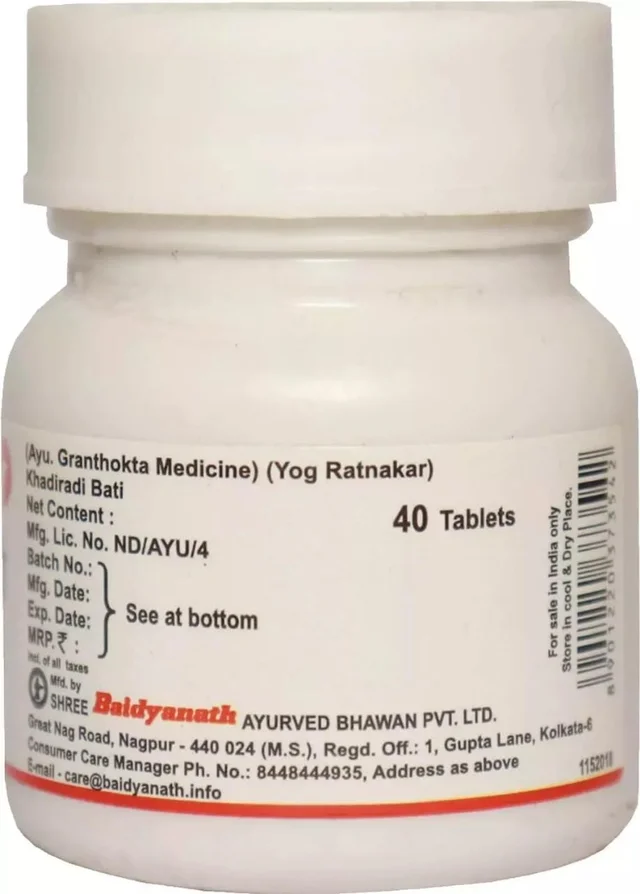 BAIDYANATH Khadiradi Bati - Baidyanath - 40Tablet