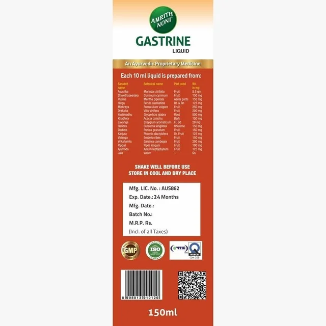 MS.VAL YOU PRODUCTS Amrith Noni Gastrina Syrup Sugar Free - Ms. Val You Product - 150Ml