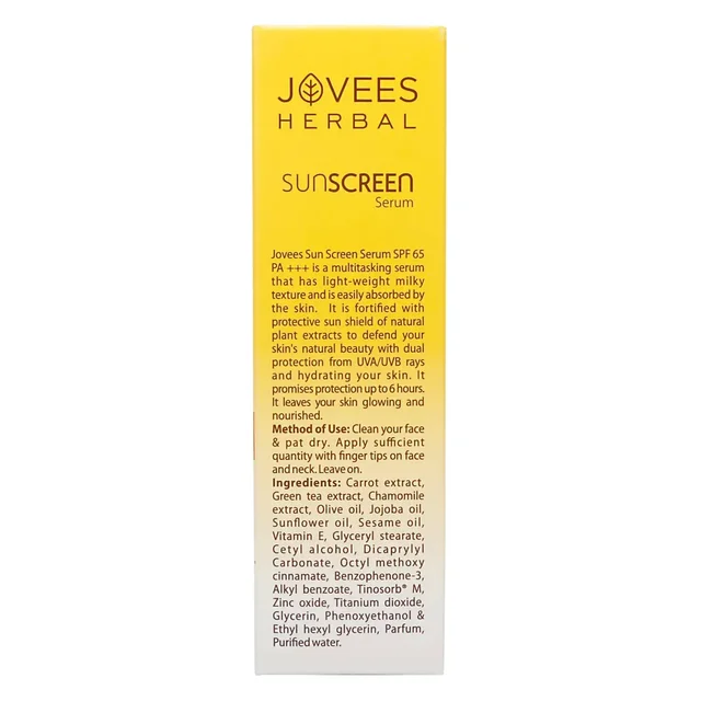 JOVEES HERBAL CARE Sunscreen Face Serum SPF 65 PA+++ - Jovees - 30ml