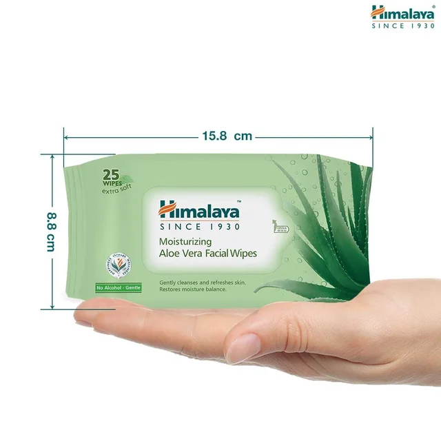 HIMALAYA PHARMA Moisturizing Aloevera Facial Wipes - Himalaya - 10's