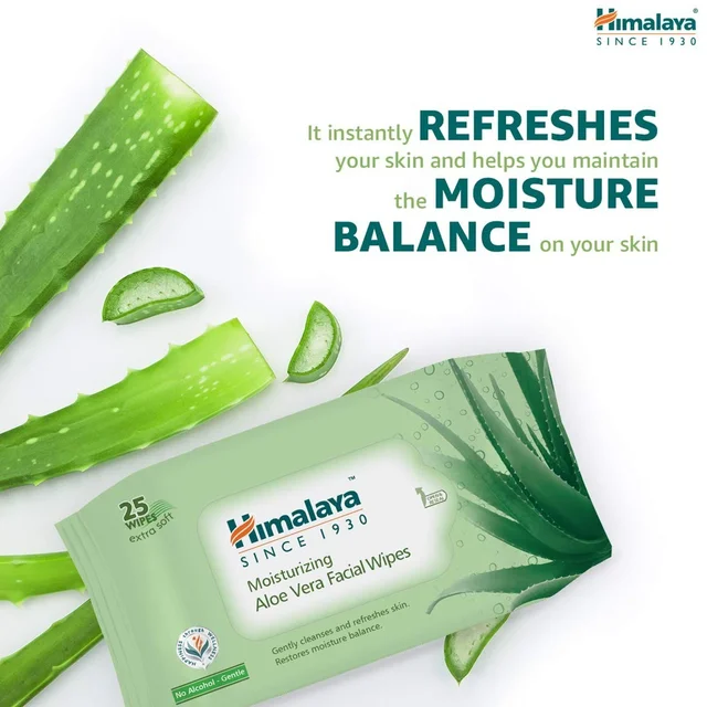 HIMALAYA PHARMA Moisturizing Aloevera Facial Wipes - Himalaya - 10's