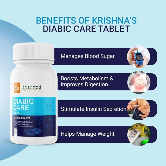 KRISHNA PHARMACY Diabic Care Tablets - Krishna'S - 80 Tablet