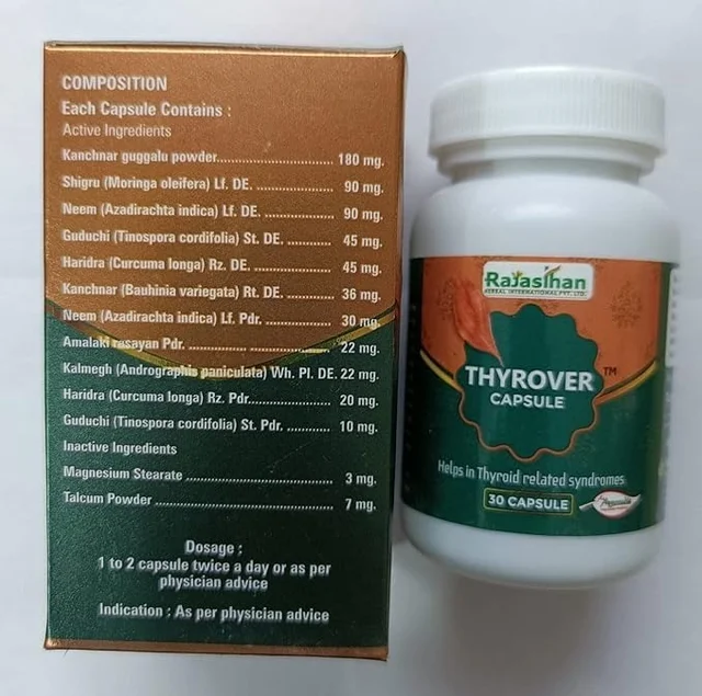 RAJASTHAN HERBALS Thyrover Capsules - Rajasthan - 30 Capsules