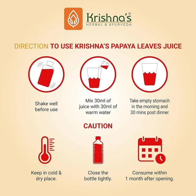 KRISHNA PHARMACY Papaya Leaf Juice - Krishna - 500ml