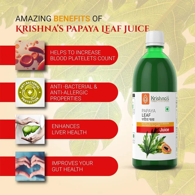 KRISHNA PHARMACY Papaya Leaf Juice - Krishna - 500ml